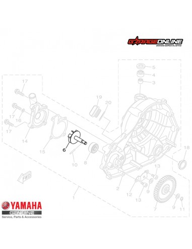ASPA BOMBA DE AGUA YAMAHA YZF-R3 MT-03 GENUINO