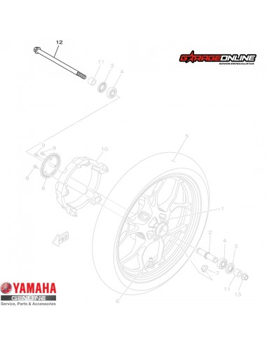 EJE RUEDA DELANTERA YAMAHA R3 / MT-03 / R3A - GENUINO
