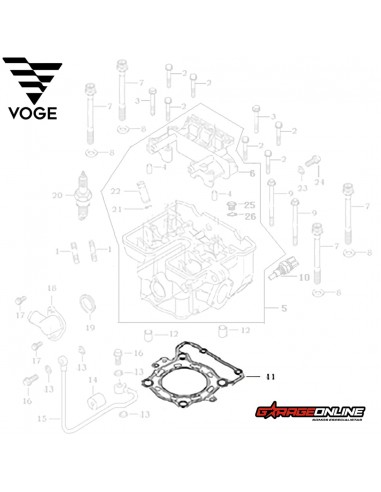 EMPAQUE CULATA VOGE 300 GENUINO