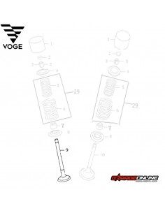 VALVULAS DE ESCAPE VOGE 300 GENUINO