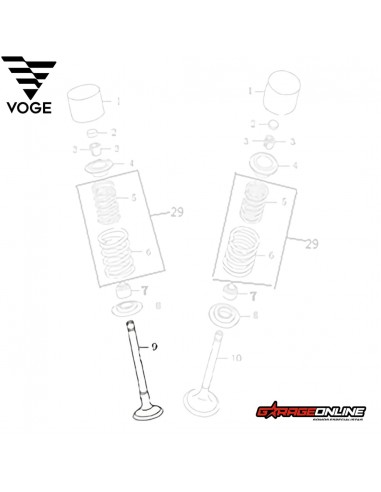VALVULAS DE ESCAPE VOGE 300 GENUINO