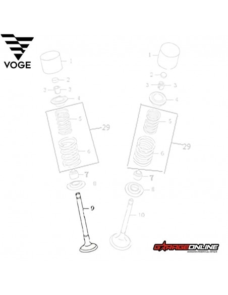 VALVULAS DE ESCAPE VOGE 300 GENUINO