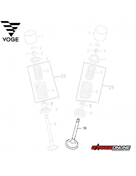 VALVULAS DE ADMISION VOGE 300 GENUINO
