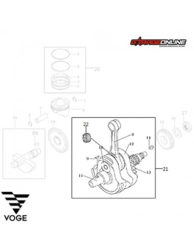 CIGUEÑAL COMPLETO VOGE 300 GENUINO