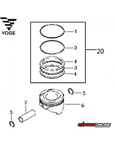 KIT PISTON ESTANDAR (X1) VOGE 300 GENUINO