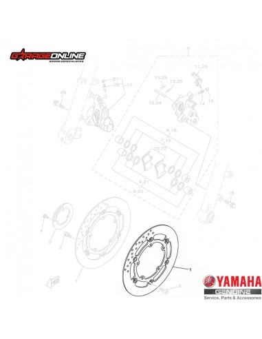 DISCO FRENO DELANTERO YAMAHA MT-07 (2021-2024) GENUINO