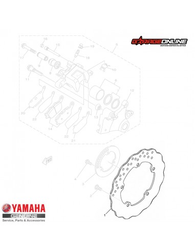 DISCO FRENO TRASERO YAMAHA MT-07 (2014-2020) GENUINO