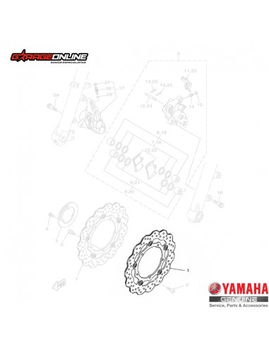 DISCO FRENO DELANTERO YAMAHA MT-07 (2014-2020) TENERE 700 (2020-2025) GENUINO