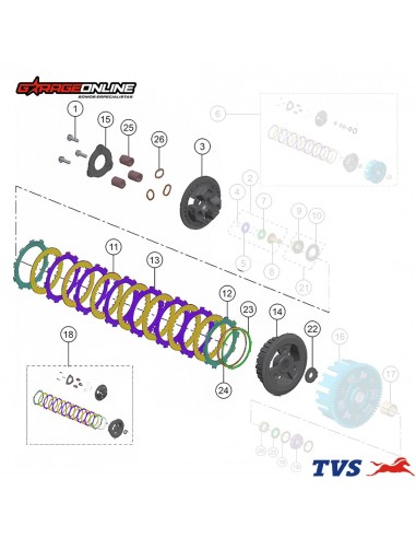 KIT DE EMBRAGUE BMW G 310 GS - G 310 R - TVS APACHE 310 GENUINO