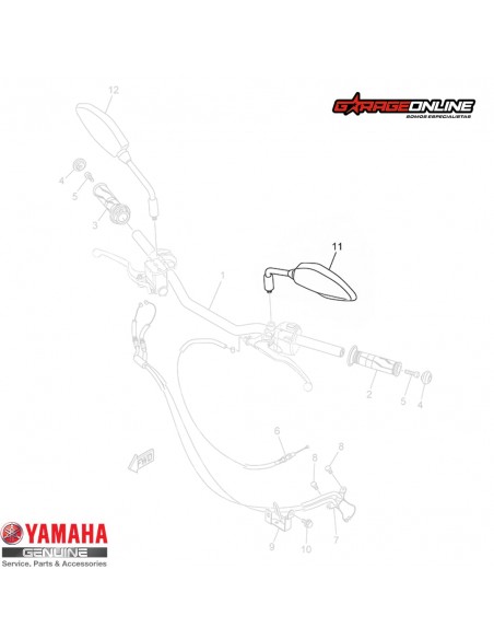 ESPEJO IZQUIERDO YAMAHA MT-03A GENUINO