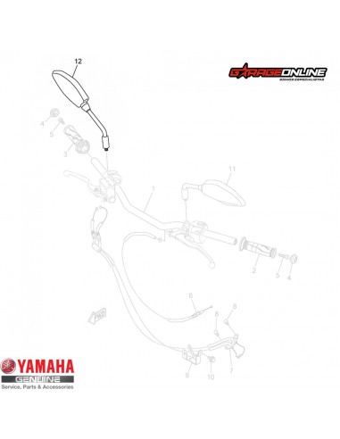 ESPEJO DERECHO YAMAHA MT-03A GENUINO