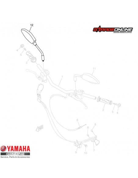 ESPEJO DERECHO YAMAHA MT-03A GENUINO