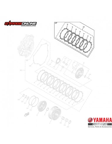 KIT DE EMBRAGUE YAMAHA YZF-R7 MT-07 2025 GENUINOS