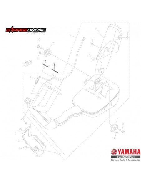 EMPAQUETADURA ESCAPE YAMAHA MT-07 YZF-R7 TENERE 700 XJ6 FZ6 GENUINO