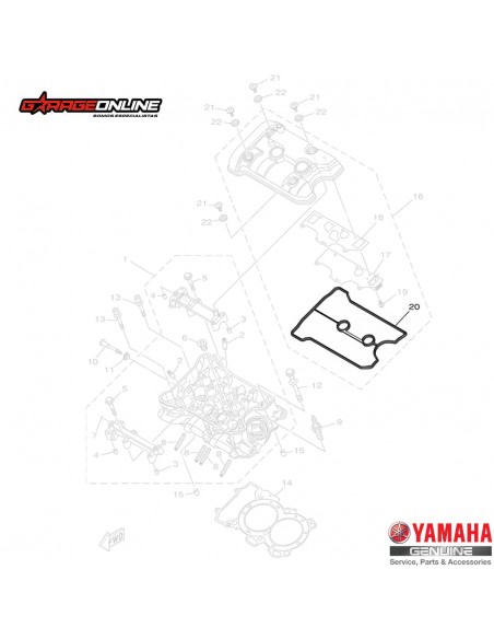 EMPAQUETADURA TAPA DE VALVULA YAMAHA MT-07 YZF-R7 TENERE 700 GENUINO