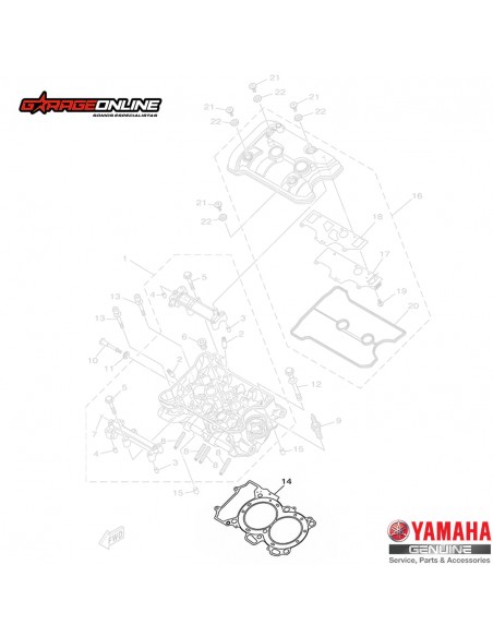EMPAQUETADURA CULATA YAMAHA MT-07 YZF-R7 TENERE 700 GENUINO