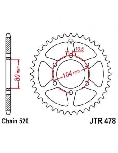 CATALINA 46 DIENTES KAWASAKI NINJA 650 - ER6N - ER6F - VERSYS - Z 650 - VULCAN 650 - JT RACING CHAIN