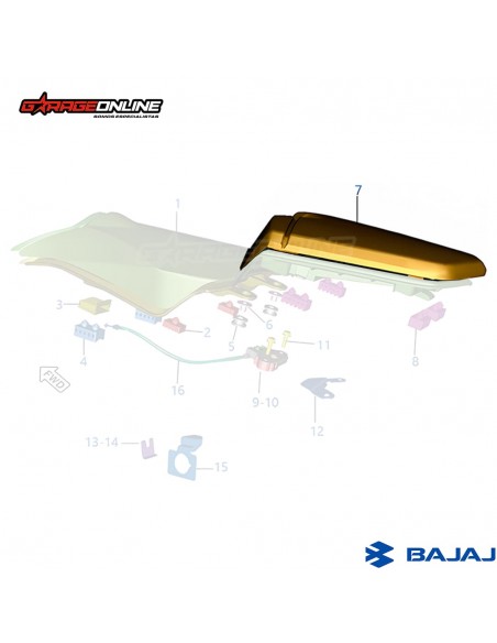 ASIENTO PASAJERO BAJAJ RS 200 GENUINO