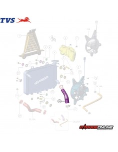 MANGUERA SALIDA RADIADOR BMW G 310 R - G 310 GS - TVS APACHE 310 - GENUINO