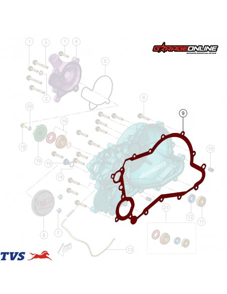 EMPAQUETADURA EMBRAGUE BMW G 310 GS - G 310 R - TVS APACHE 310 GENUINO