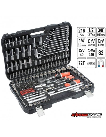 Juego De Dados Yato Polonia, Caja 216 Pcs, Yt-38841 Original