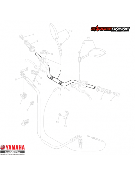 MANUBRIO YAMAHA MT-07 2014-2017 GENUINO