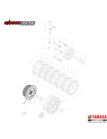 PORTA DISCOS EMBRAGUE INTERIOR YAMAHA YZF-R3 YZF-R3A MT-03 GENUINOS