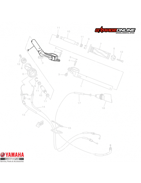 SEMIMANILLAR DERECHO YAMAHA YZF-R15 V3 GENUINO