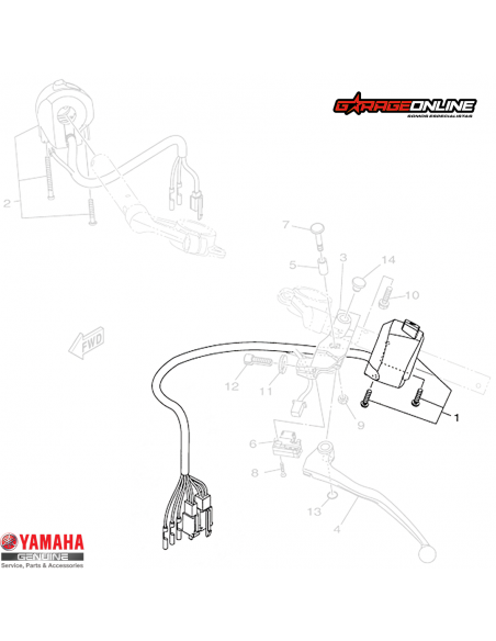 TELECOMANDO IZQUIERDO LUCES YAMAHA YZF-R15 V3 GENUINO