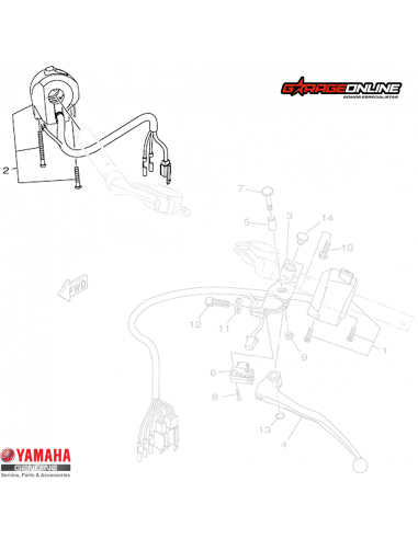 TELECOMANDO DERECHO ENCENDIDO YAMAHA YZF-R15 V3 GENUINO
