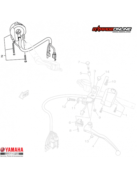 TELECOMANDO DERECHO ENCENDIDO YAMAHA YZF-R15 V3 GENUINO
