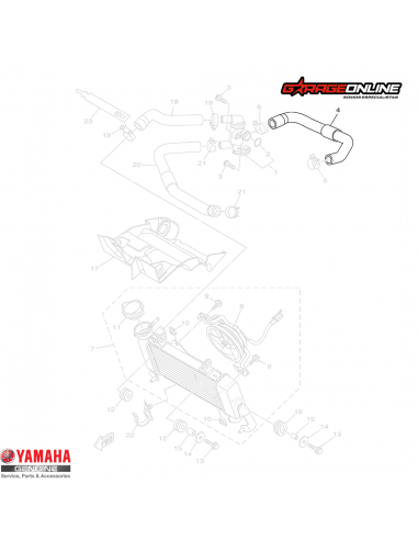 MANGUERA 3 REFRIGERACIÓN YAMAHA YZF-R15 V3 - V4