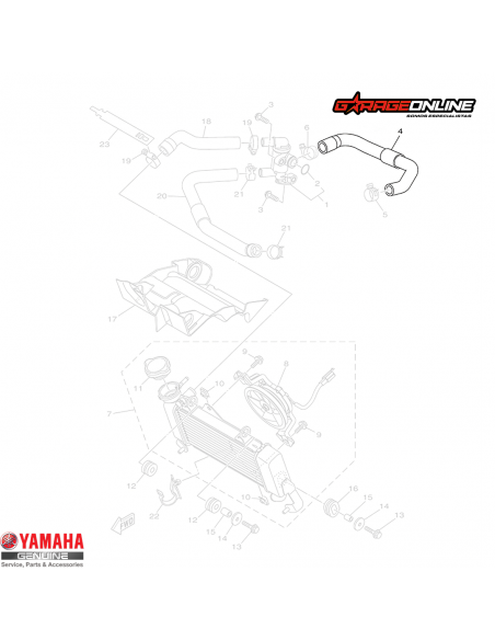MANGUERA 3 REFRIGERACIÓN YAMAHA YZF-R15 V3 - V4