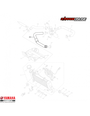 MANGUERA 2 REFRIGERACIÓN YAMAHA YZF-R15 V3 - V4