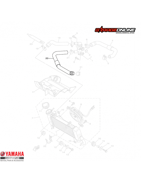 MANGUERA 2 REFRIGERACIÓN YAMAHA YZF-R15 V3 - V4