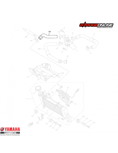 MANGUERA 1 REFRIGERACIÓN YAMAHA YZF-R15 V3 - V4
