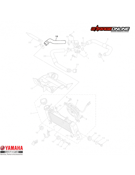 MANGUERA 1 REFRIGERACIÓN YAMAHA YZF-R15 V3 - V4