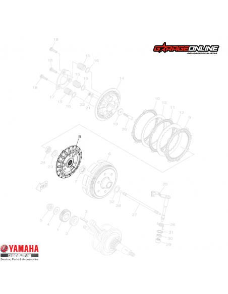 PORTA DISCO EMBRAGUE INTERIOR YAMAHA YZF-R15 V3 - V4 GENUINO