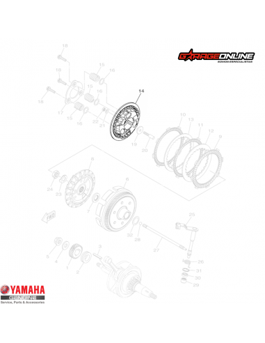 PORTA DISCO EMBRAGUE EXTERIOR YAMAHA YZF-R15 V3 - V4 GENUINO