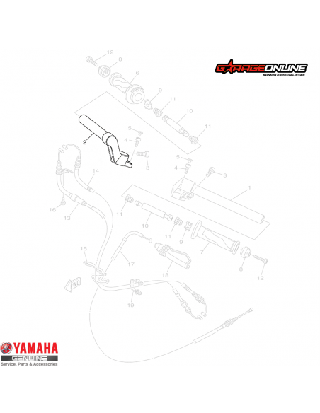 SEMIMANILLAR DERECHO YAMAHA YZF-R15 V2 GENUINO