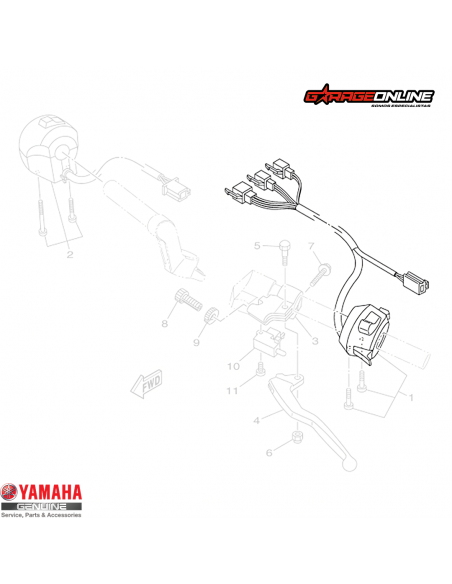 TELECOMANDO IZQUIERDO LUCES YAMAHA YZF-R15 V2 GENUINA