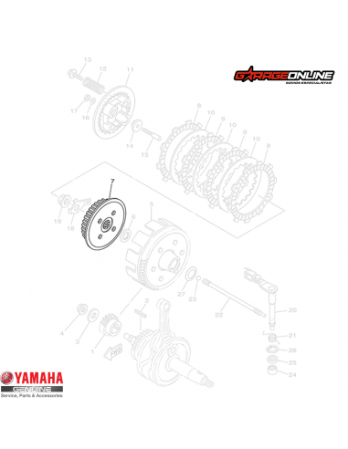 PORTA DISCOS EMBRAGUE INTERIOR YAMAHA YZF-R15 V2 GENUINA