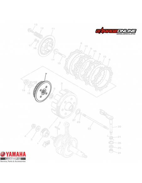 PORTA DISCOS EMBRAGUE INTERIOR YAMAHA YZF-R15 V2 GENUINA