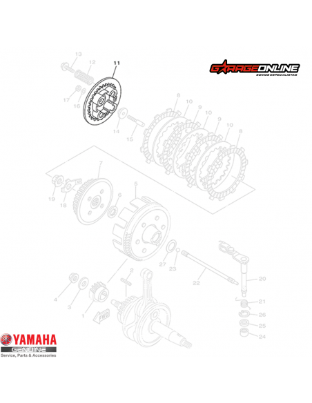 PORTA DISCOS EMBRAGUE EXTERIOR YAMAHA YZF-R15 V2 GENUINA