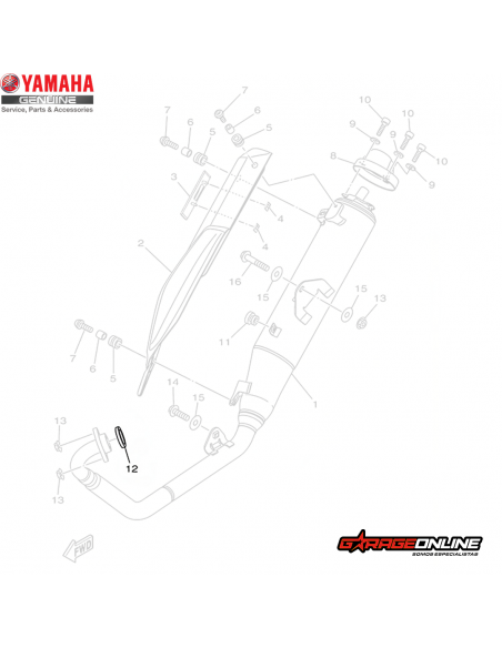 EMPAQUETADURA ESCAPE YAMAHA YZF-R15 V1 V2 GENUINA