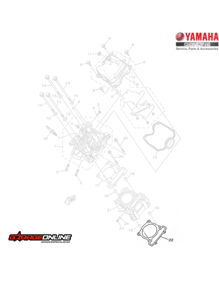 EMPAQUETADURA CILINDRO YAMAHA YZF-R15 V4 GENUINA