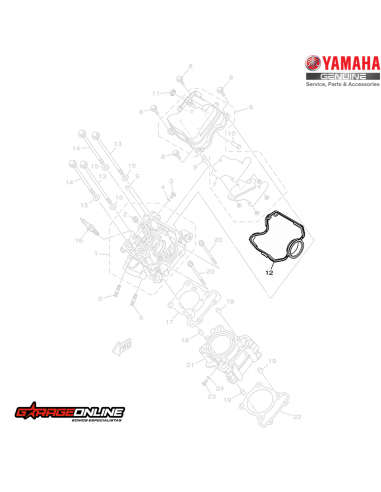 EMPAQUETADURA TAPA DE VALVULA YAMAHA YZF-R15 V3 V4 GENUINA