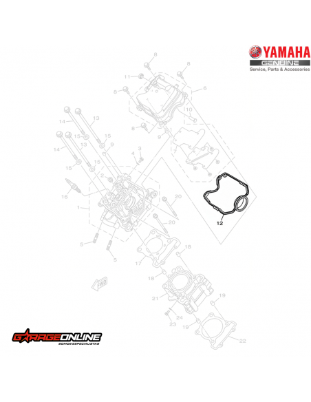 EMPAQUETADURA TAPA DE VALVULA YAMAHA YZF-R15 V3 V4 GENUINA