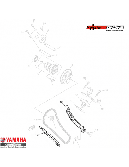 GUIAS CADENA DISTRIBUCION YAMAHA YZF-R15 V3 V4 GENUINA