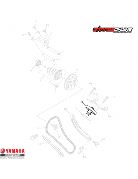 TENSOR CADENA DISTRIBUCION YAMAHA YZF-R15 V3 V4 GENUINA